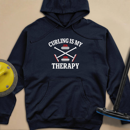 Curling Is My Therapy Unisex Midweight Hoodie