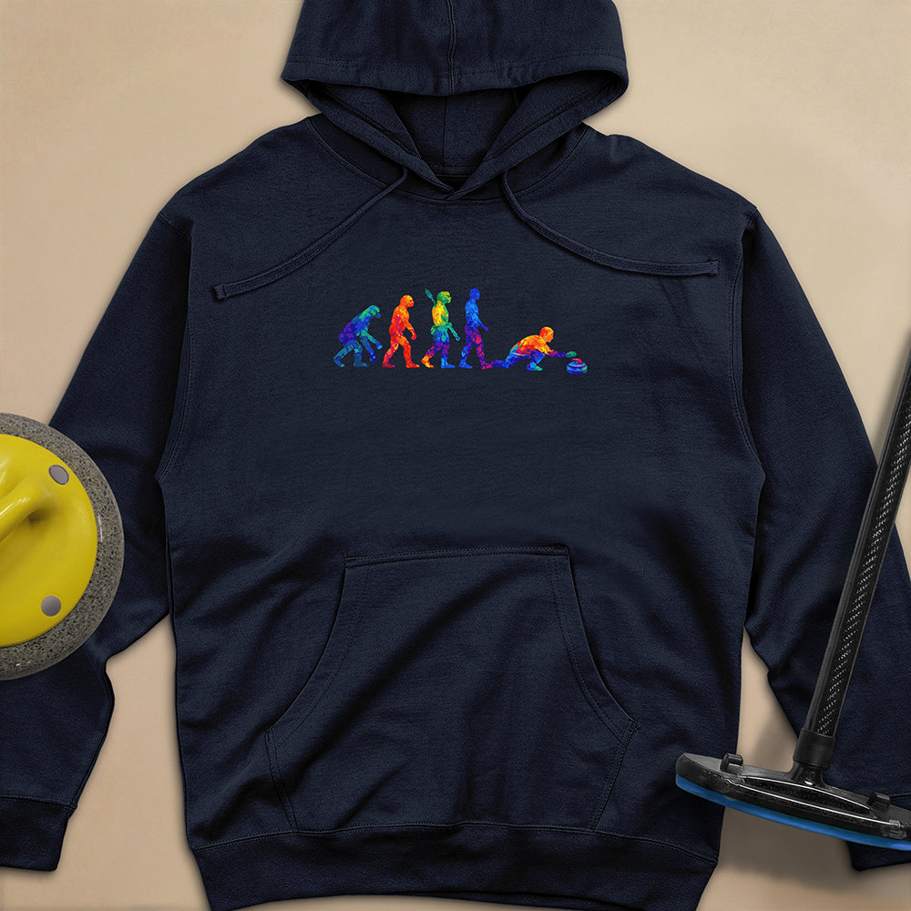 Evolution of Curling Unisex Midweight Hoodie