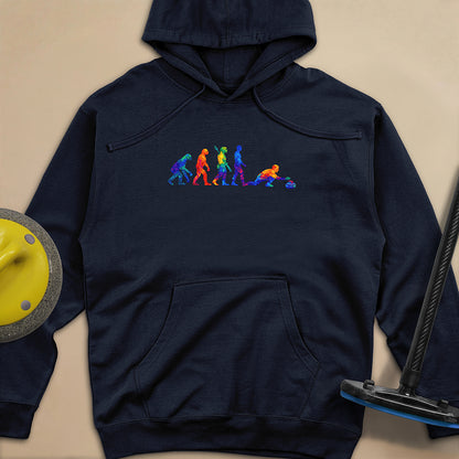 Evolution of Curling Unisex Midweight Hoodie