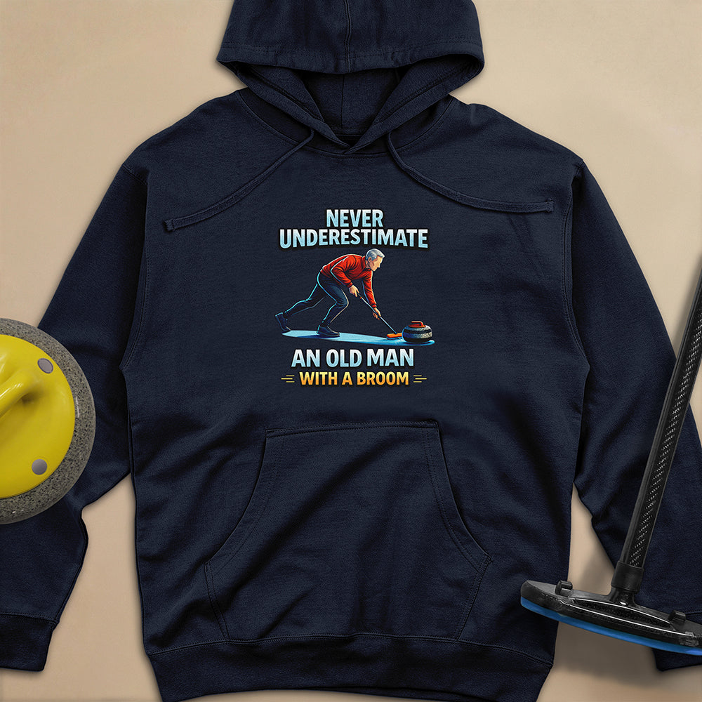Dont't Underestimate and Old Man Unisex Midweight Hoodie