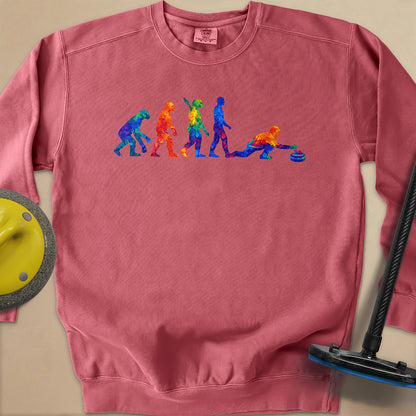 Evolution of Curling Unisex Garment-Dyed Sweatshirt