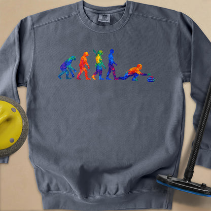 Evolution of Curling Unisex Garment-Dyed Sweatshirt