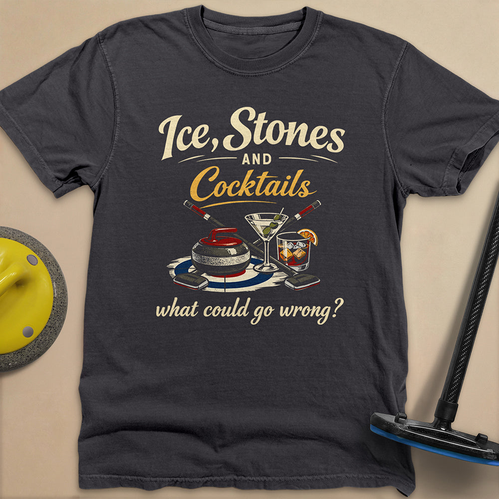 Ice, Stones and Cocktails Unisex Garment-Dyed Heavyweight T-Shirt