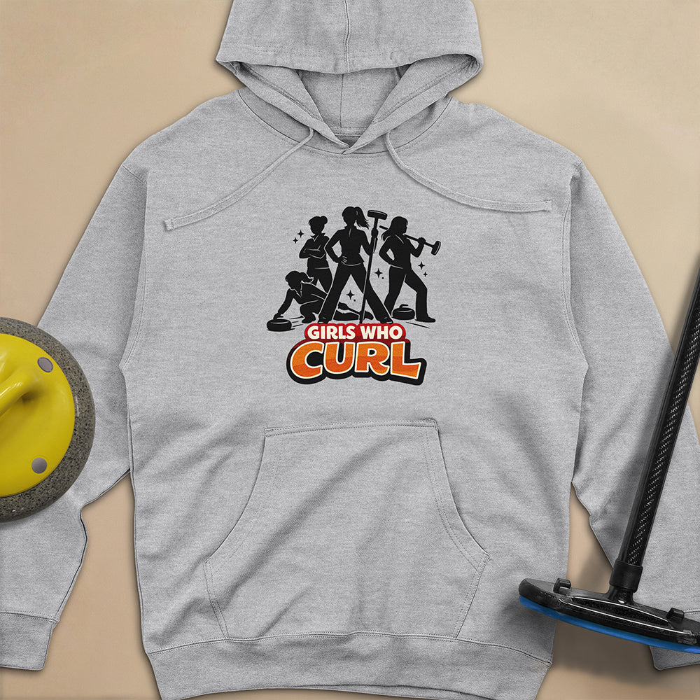 Girls Who Curl Unisex Midweight Hoodie