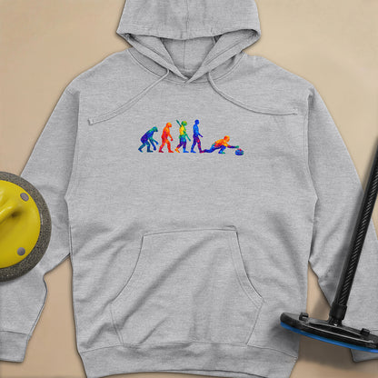 Evolution of Curling Unisex Midweight Hoodie