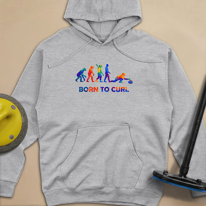 Evolution of Curling 2 Unisex Midweight Hoodie