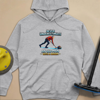 Dont't Underestimate and Old Man Unisex Midweight Hoodie