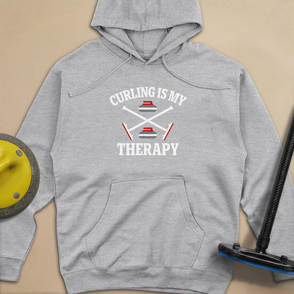 Curling Is My Therapy Unisex Midweight Hoodie