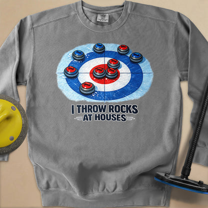 I Throw Rocks at Houses Unisex Garment-Dyed Sweatshirt