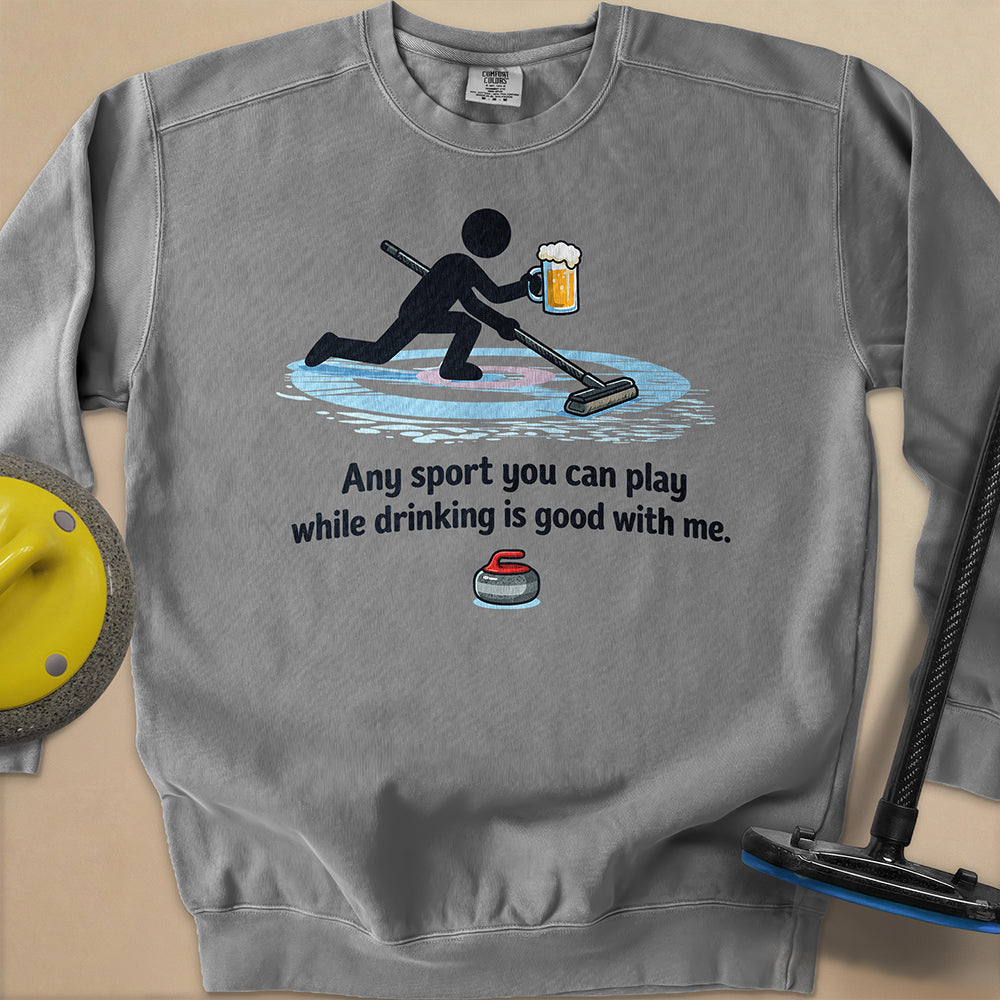 Drink and Play Unisex Garment-Dyed Sweatshirt