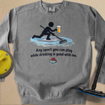 Drink and Play Unisex Garment-Dyed Sweatshirt