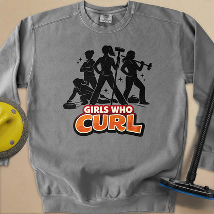 Girls Who Curl Unisex Garment-Dyed Sweatshirt