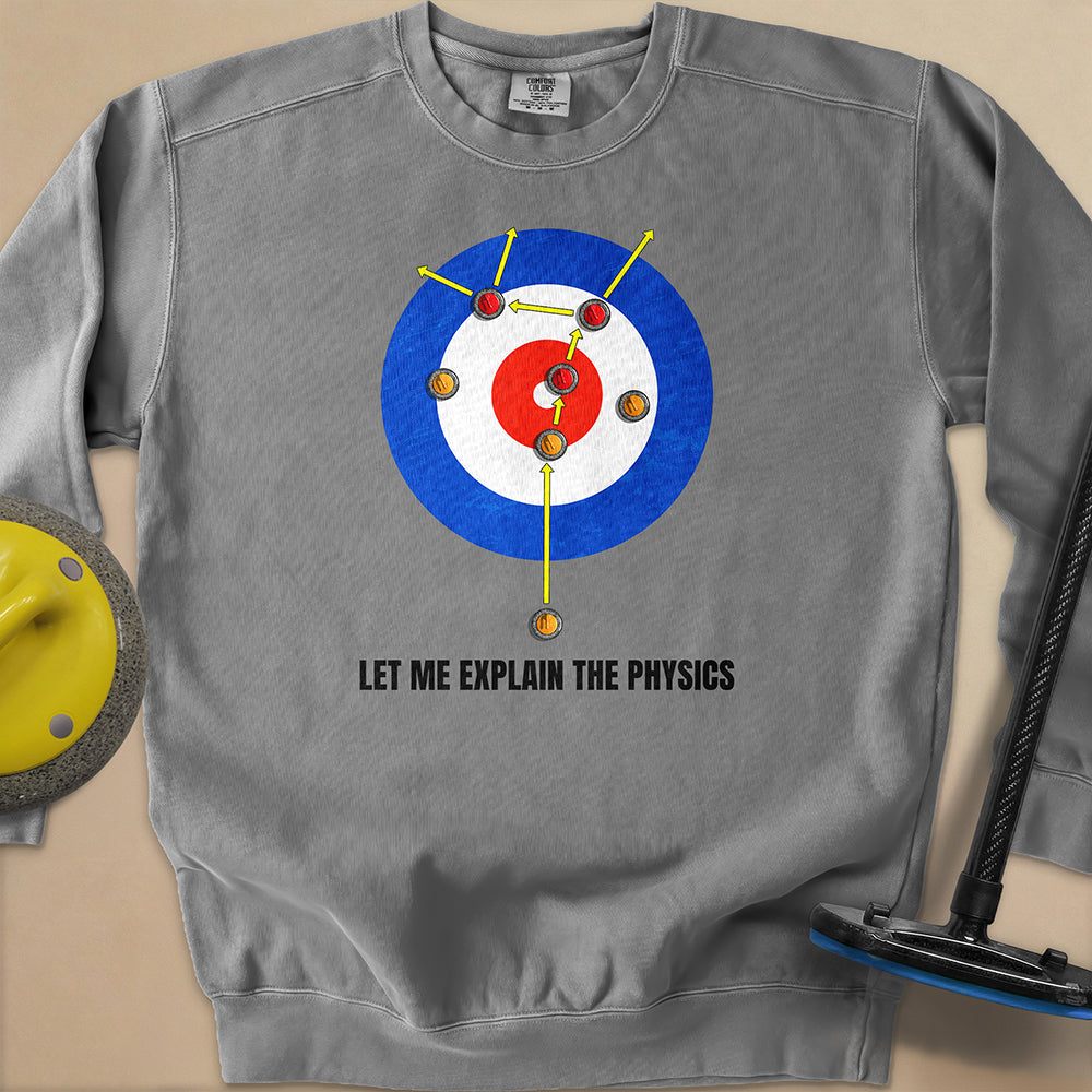 Physics in Curling Unisex Garment-Dyed Sweatshirt