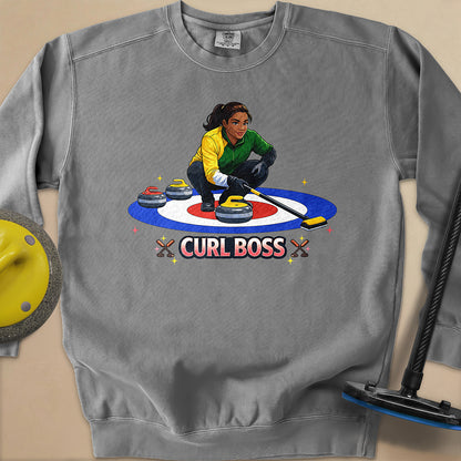 Curl Boss (A) Unisex Garment-Dyed Sweatshirt