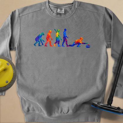 Evolution of Curling Unisex Garment-Dyed Sweatshirt