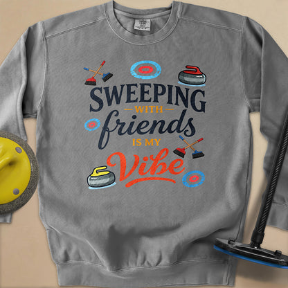 Sweeping With My Friends Unisex Garment-Dyed Sweatshirt