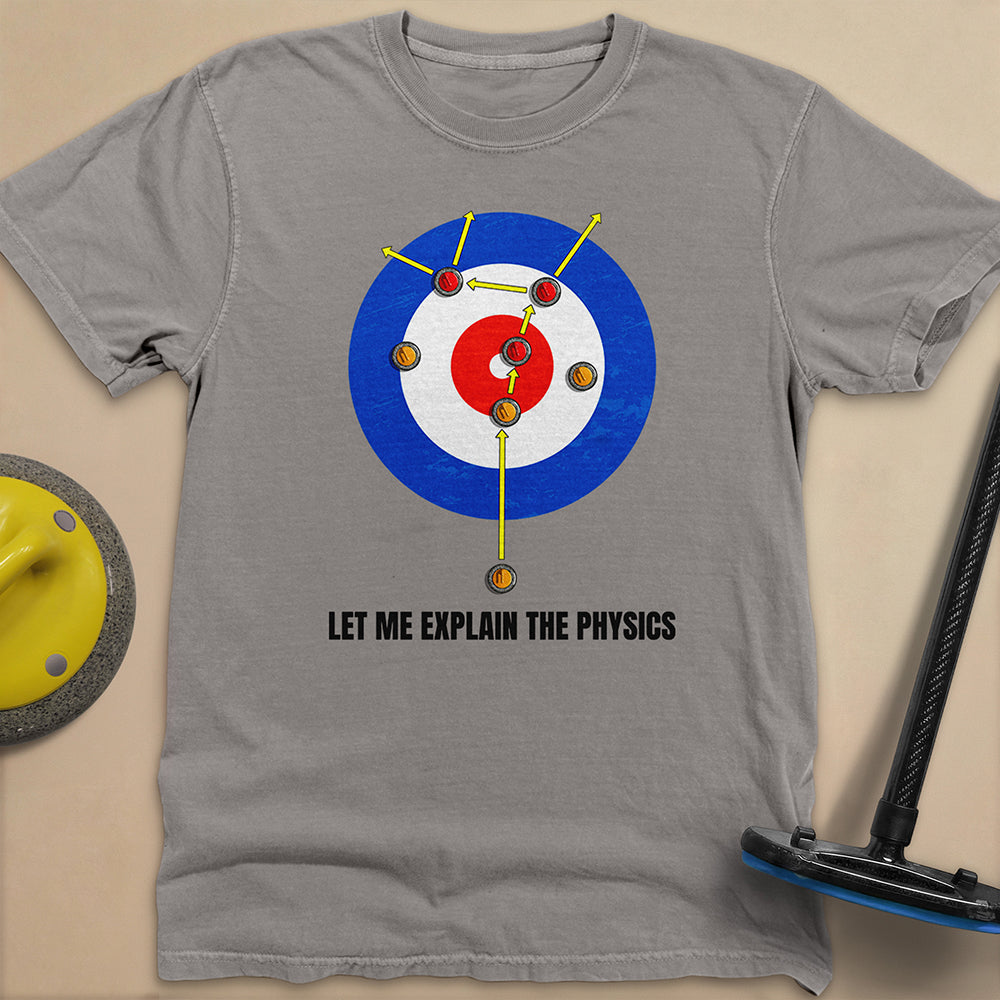 Physics in Curling Unisex Garment-Dyed Heavyweight T-Shirt