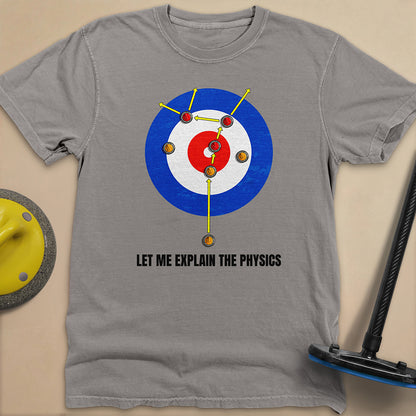Physics in Curling Unisex Garment-Dyed Heavyweight T-Shirt