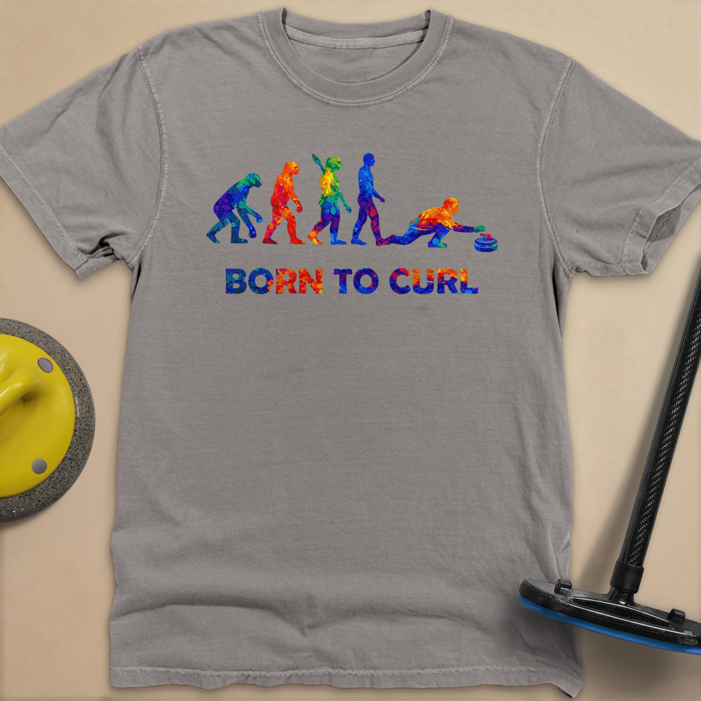 Evolution of Curling 2 Unisex Garment-Dyed Heavyweight T-Shirt