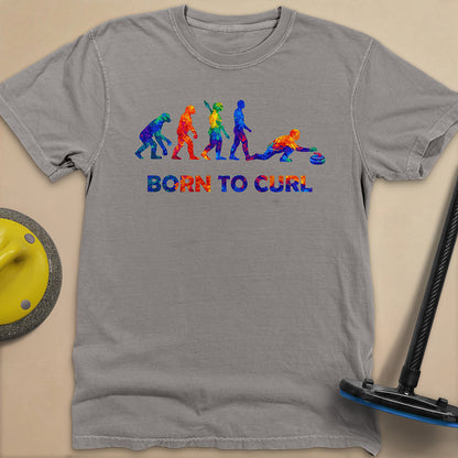 Evolution of Curling 2 Unisex Garment-Dyed Heavyweight T-Shirt