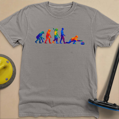 Evolution of Curling Unisex Garment-Dyed Heavyweight T-Shirt