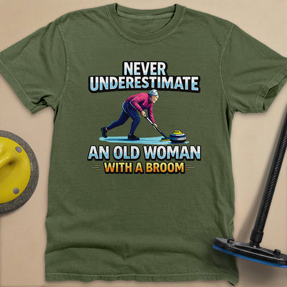 Don't Underestimate and Old Woman - Unisex Garment-Dyed Heavyweight T-Shirt
