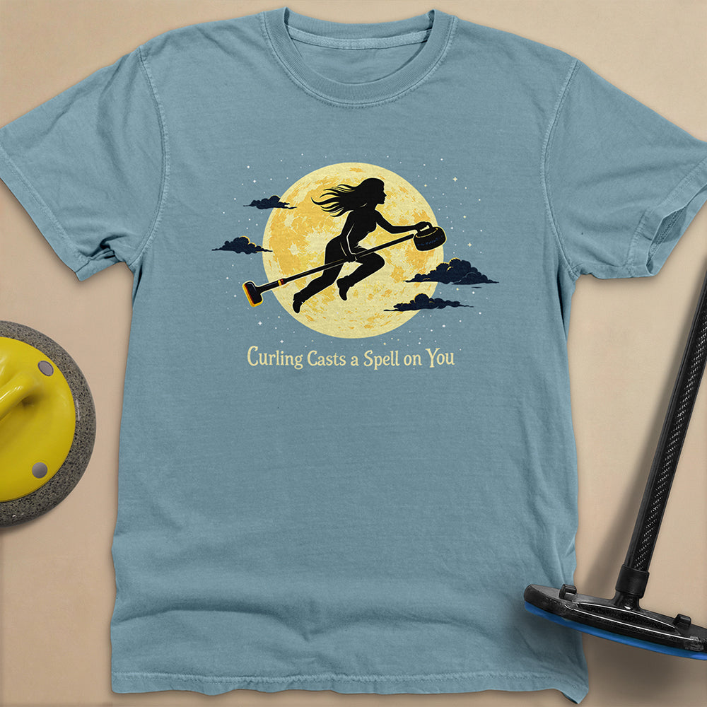 Curling Casts a Spell Unisex Garment-Dyed Heavyweight T-Shirt