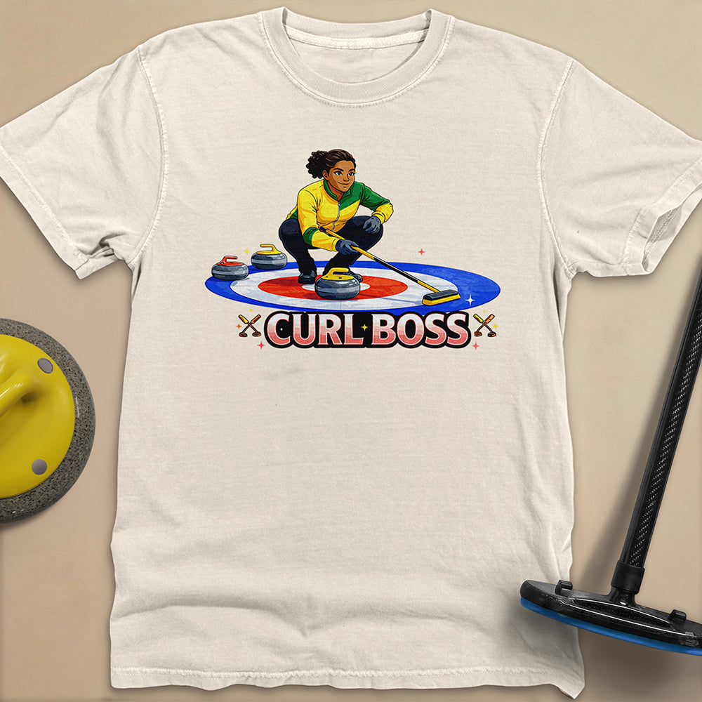 Curl Boss (B) Unisex Garment-Dyed Heavyweight T-Shirt