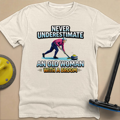 Don't Underestimate and Old Woman - Unisex Garment-Dyed Heavyweight T-Shirt