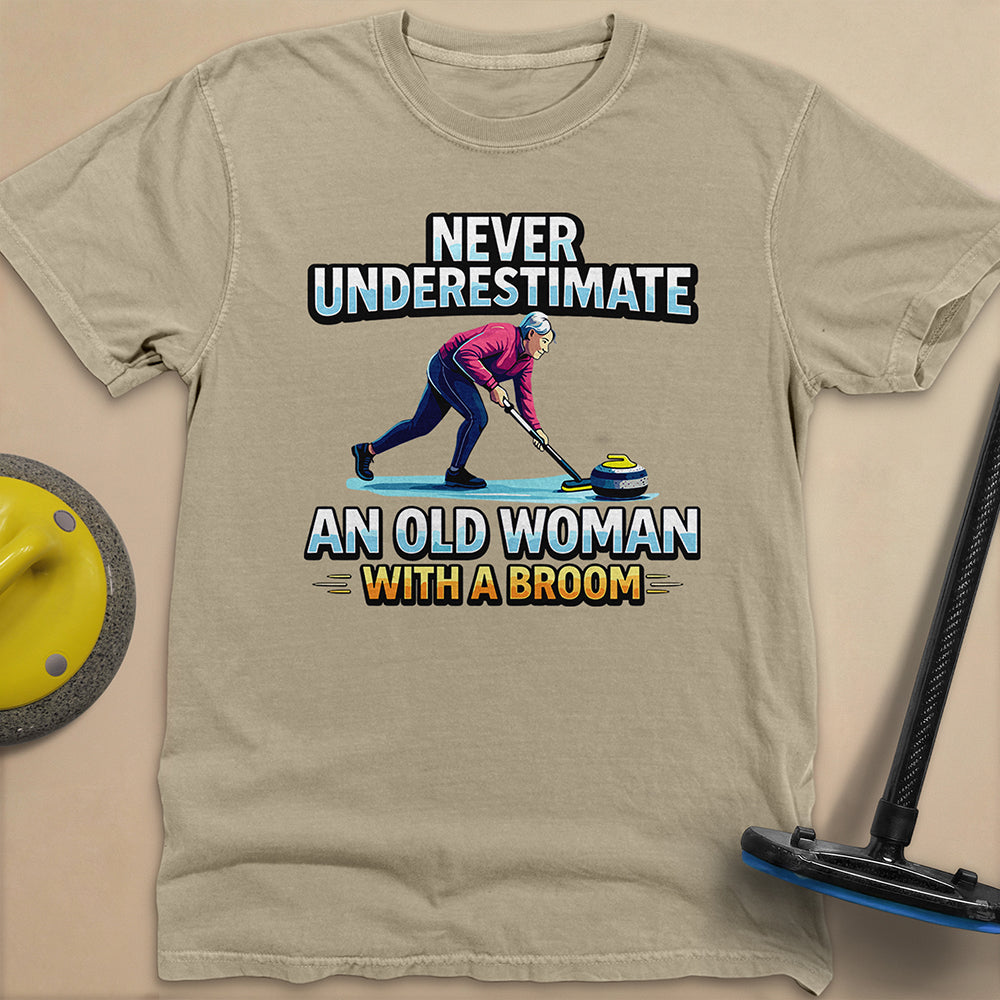 Don't Underestimate and Old Woman - Unisex Garment-Dyed Heavyweight T-Shirt