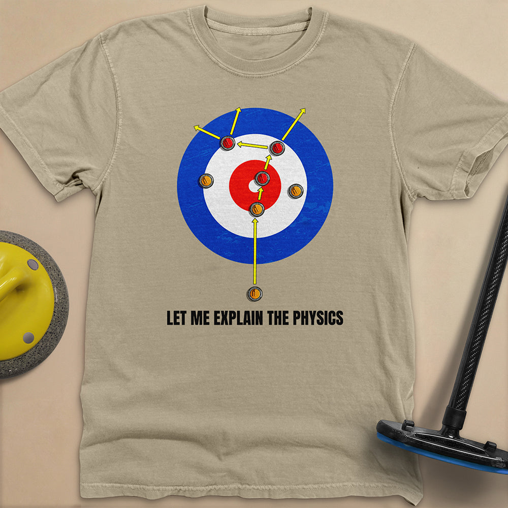 Physics in Curling Unisex Garment-Dyed Heavyweight T-Shirt