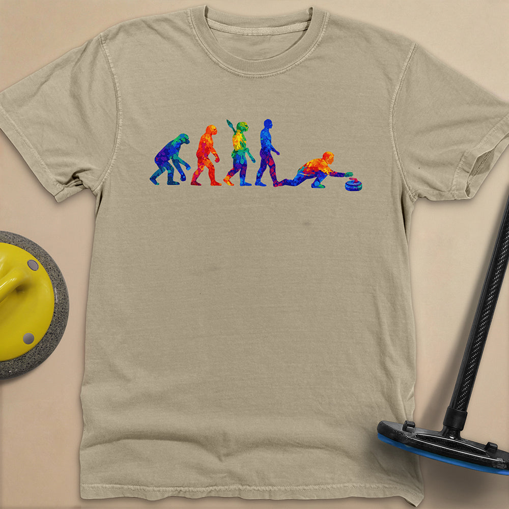 Evolution of Curling Unisex Garment-Dyed Heavyweight T-Shirt