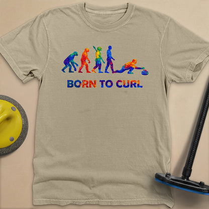 Evolution of Curling 2 Unisex Garment-Dyed Heavyweight T-Shirt