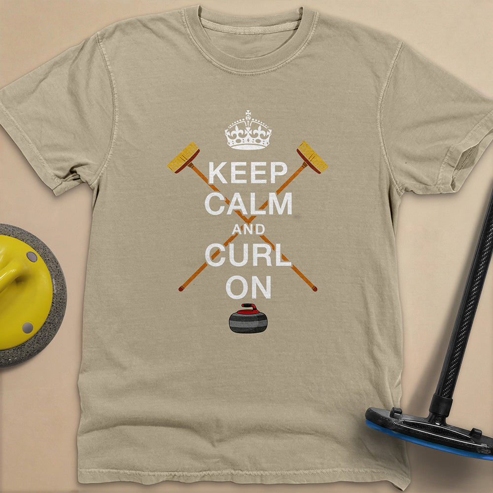 Keep Calm and Curl On Unisex Garment-Dyed Heavyweight T-Shirt