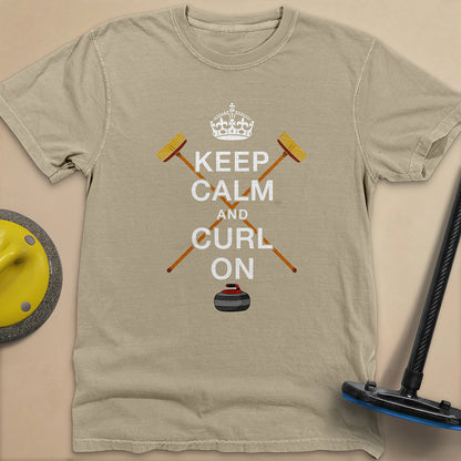 Keep Calm and Curl On Unisex Garment-Dyed Heavyweight T-Shirt