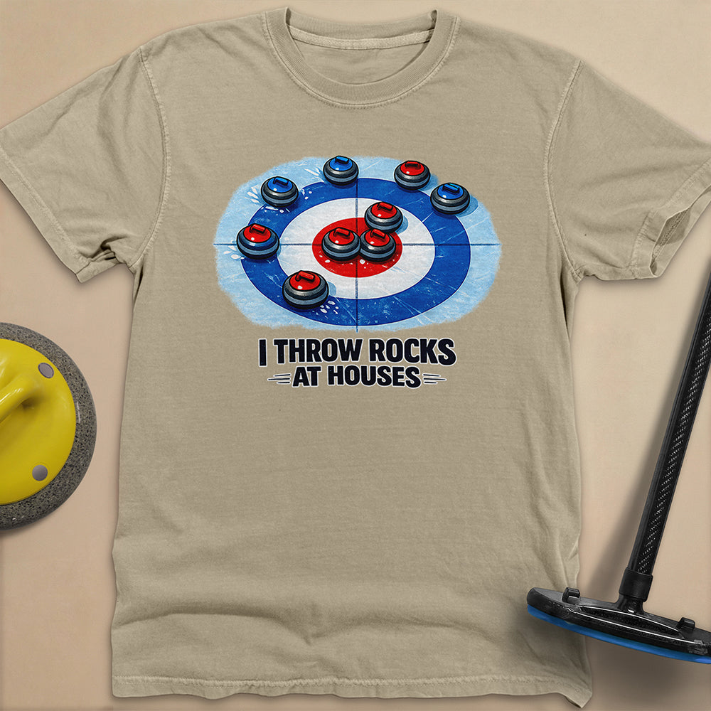 I Throw Rocks at Houses Unisex Garment-Dyed Heavyweight T-Shirt