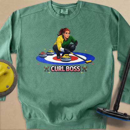 Curl Boss (C) Unisex Garment-Dyed Sweatshirt