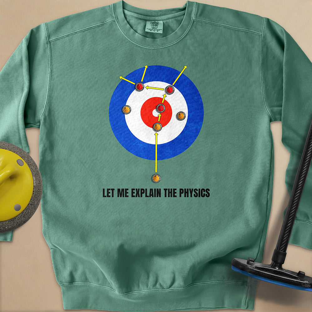 Physics in Curling Unisex Garment-Dyed Sweatshirt