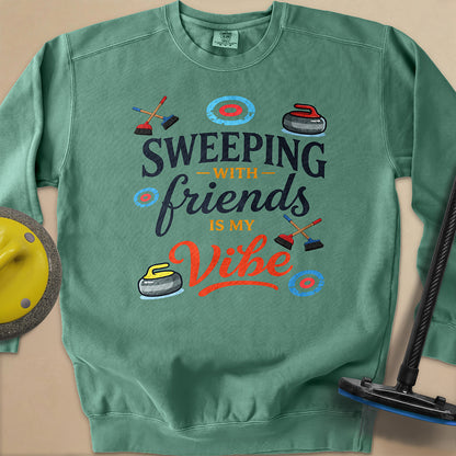 Sweeping With My Friends Unisex Garment-Dyed Sweatshirt