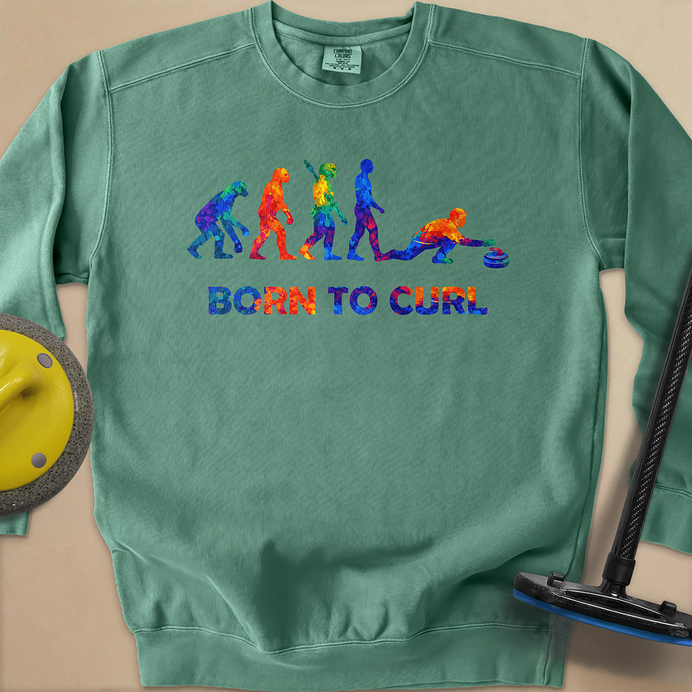 Evolution of Curling 2 Unisex Garment-Dyed Sweatshirt