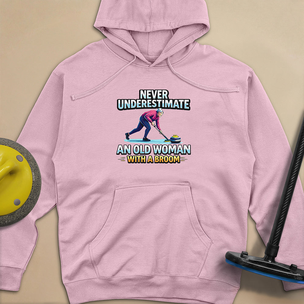 Don't Underestimate and Old Woman - Unisex Midweight Hoodie
