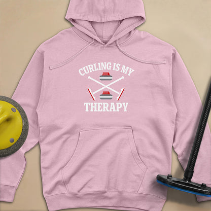 Curling Is My Therapy Unisex Midweight Hoodie