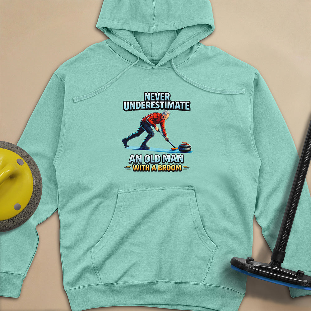Dont't Underestimate and Old Man Unisex Midweight Hoodie