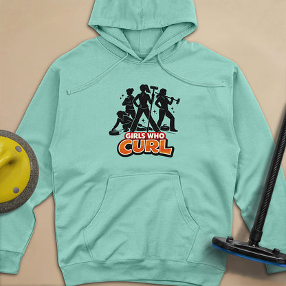 Girls Who Curl Unisex Midweight Hoodie