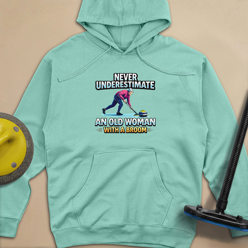 Don't Underestimate and Old Woman - Unisex Midweight Hoodie