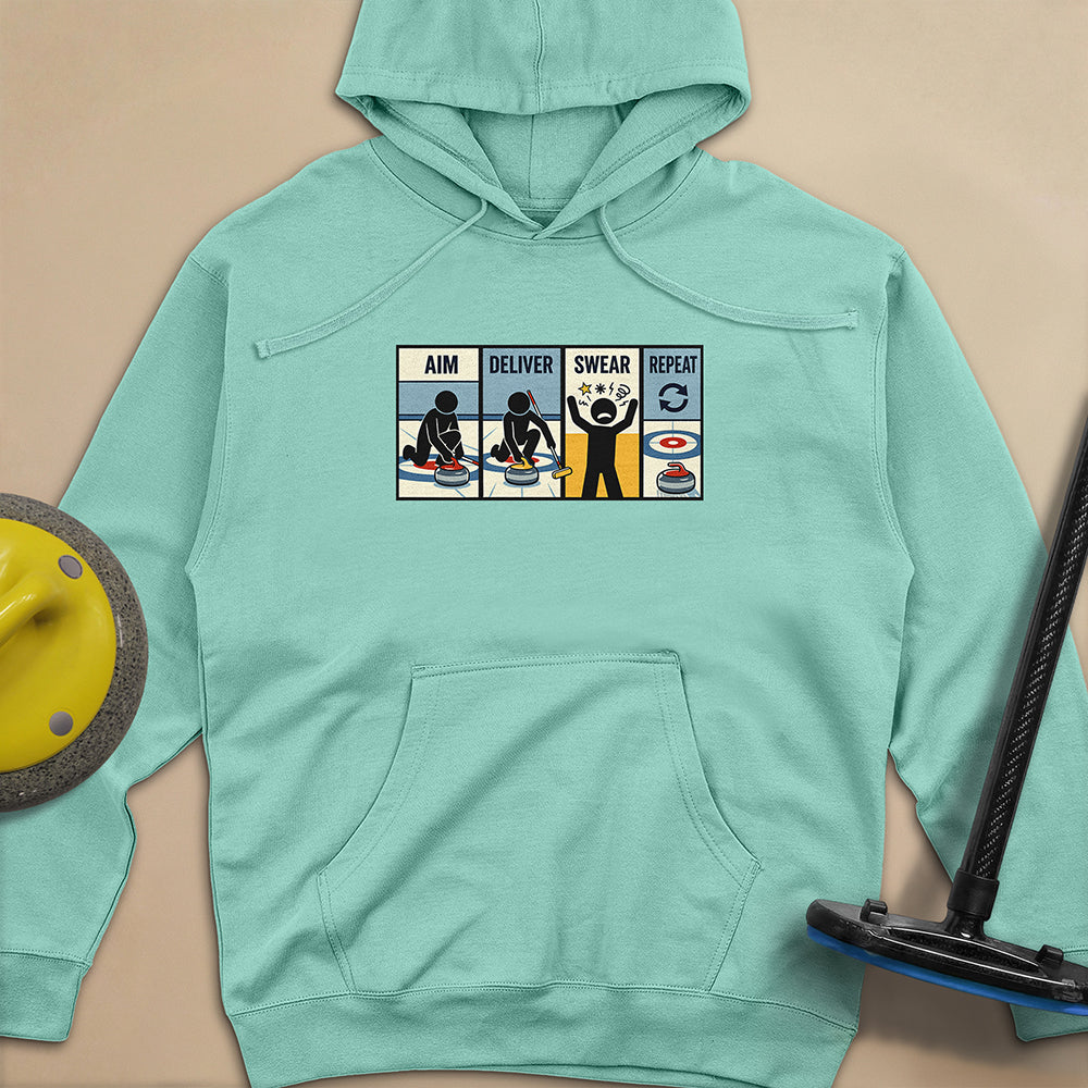 Aim Deliver Swear Repeat Unisex Midweight Hoodie