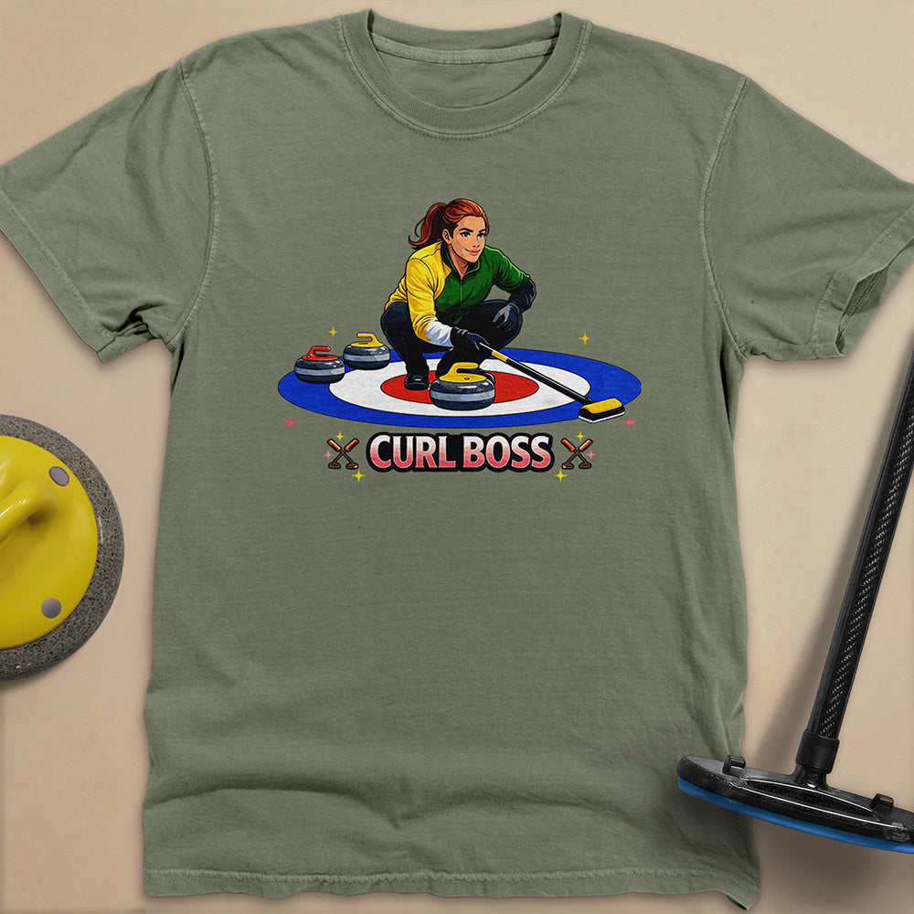 Curl Boss (C) Unisex Garment-Dyed Heavyweight T-Shirt