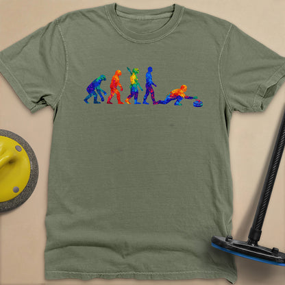 Evolution of Curling Unisex Garment-Dyed Heavyweight T-Shirt