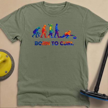 Evolution of Curling 2 Unisex Garment-Dyed Heavyweight T-Shirt