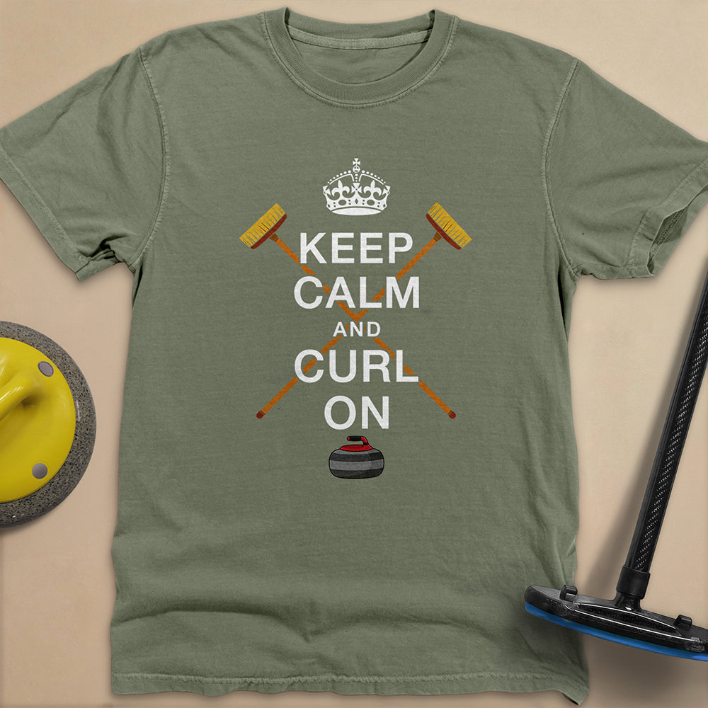 Keep Calm and Curl On Unisex Garment-Dyed Heavyweight T-Shirt